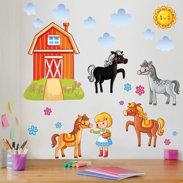 Wall sticker - Farm Set with Horses