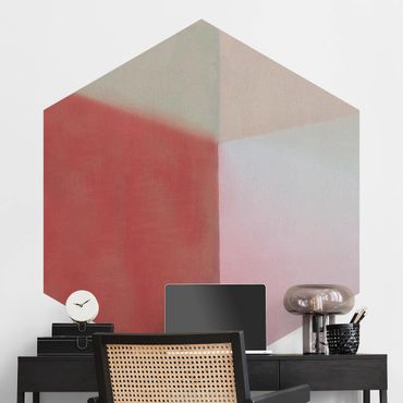 Self-adhesive hexagonal pattern wallpaper - Warm Colour Fields