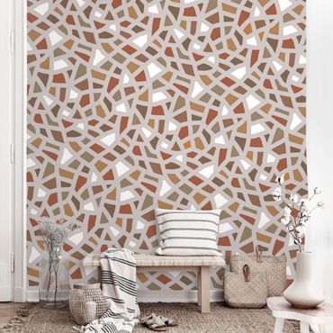 Wallpaper - Warm Mosaic Pattern In Brown Grey