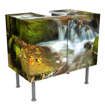 Wash basin cabinet design - Waterfall Autumnal Forest