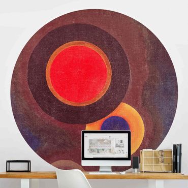 Self-adhesive round wallpaper - Wassily Kandinsky - Circles And Lines