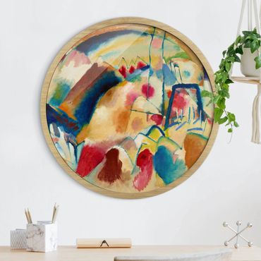 Circular framed print - Wassily Kandinsky - Landscape With Church