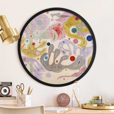 Circular framed print - Wassily Kandinsky - Capricious Forms