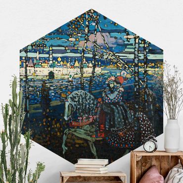 Self-adhesive hexagonal pattern wallpaper - Wassily Kandinsky - Riding Paar