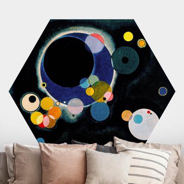 Self-adhesive hexagonal pattern wallpaper - Wassily Kandinsky - Sketch Circles