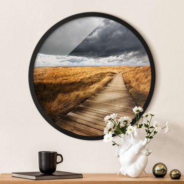 Circular framed print - Path Between Dunes