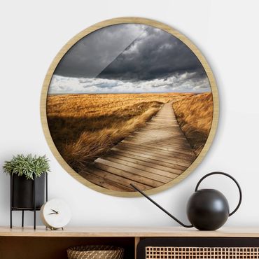 Circular framed print - Path Between Dunes