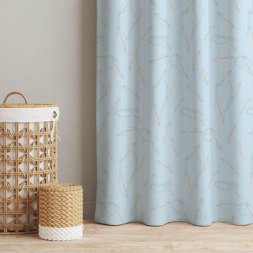 Curtain - Willow Leaves Pattern - Azure
