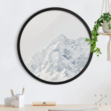 Circular framed print - White Mountains