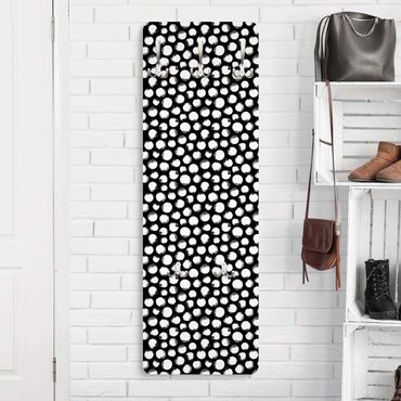 Coat rack modern - White Ink Polka Dots On Black