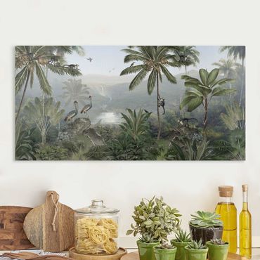 Print on canvas - Vast view into the depths of the jungle - Landscape format 2:1