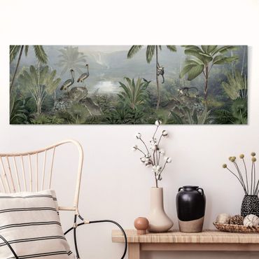 Print on canvas - Vast view into the depths of the jungle - Panorama 3:1