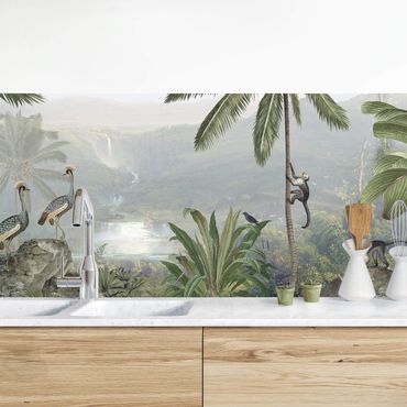 Kitchen wall cladding - Vast view into the depths of the jungle