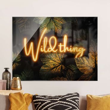 Glass print - Wild Thing Golden Leaves - Landscape format