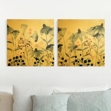 Print on canvas - Wild Flowers Watercolour Set I