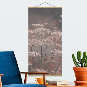 Fabric print with poster hangers - Wild Apiaceae - Portrait format 1:2