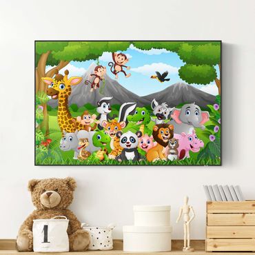 Print with acoustic tension frame system - Wild Jungle Animals
