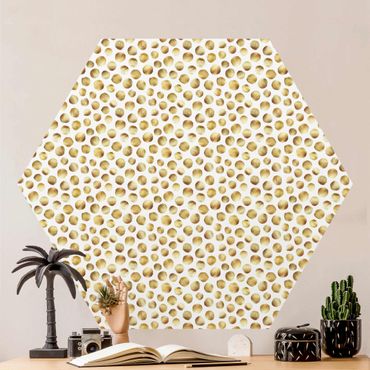 Self-adhesive hexagonal pattern wallpaper - Wild Golden Polkadots