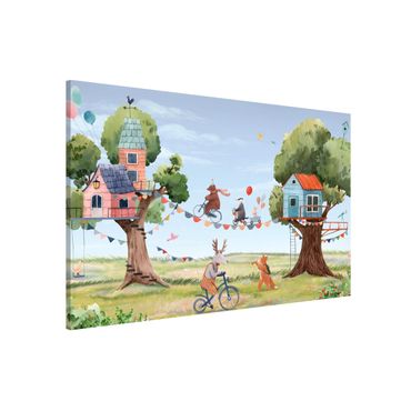 Magnetic memo board - Wild party between tree houses