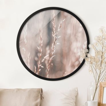 Circular framed print - Wild Meadow