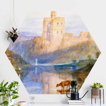 Self-adhesive hexagonal pattern wallpaper - William Turner - Norham Castle