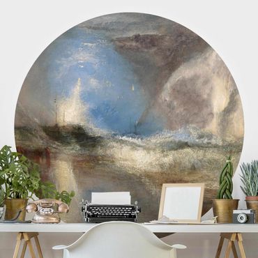 Self-adhesive round wallpaper beach - William Turner - Rockets And Blue Lights (Close At Hand) To Warn Steamboats Of Shoal Water