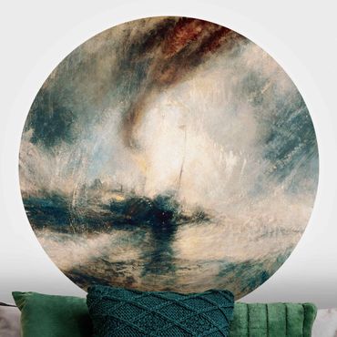 Self-adhesive round wallpaper - William Turner - Snow Storm - Steam-Boat Off A Harbour’S Mouth