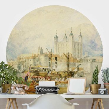 Self-adhesive round wallpaper - William Turner - Tower Of London