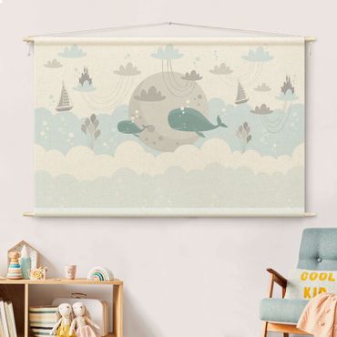 Tapestry - Clouds With Whale And Castle