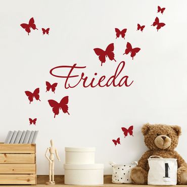 Wall sticker customised text - Customised text butterfly decor