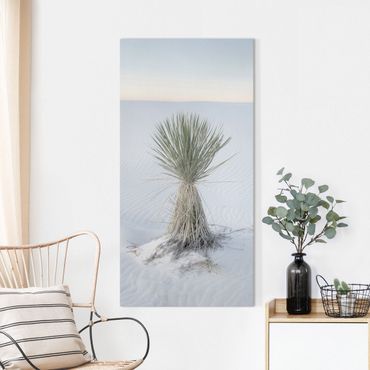 Canvas print - Yucca palm in white sand - Portrait format1:2