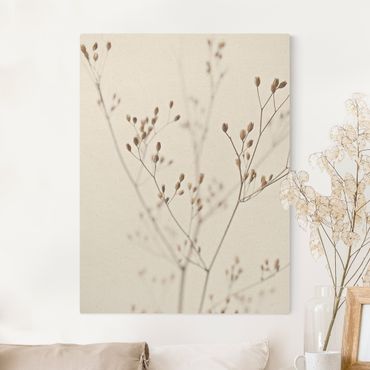 Natural canvas print - Delicate Buds On A Wildflower Stem - Portrait format 3:4