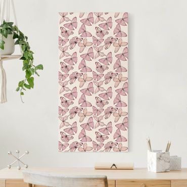 Natural canvas print - Delicate Pink Butterfly - Portrait format 1:2