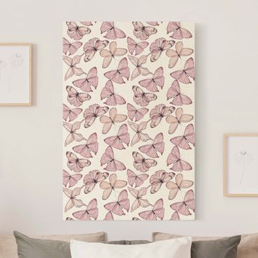 Natural canvas print - Delicate Pink Butterfly - Portrait format 2:3