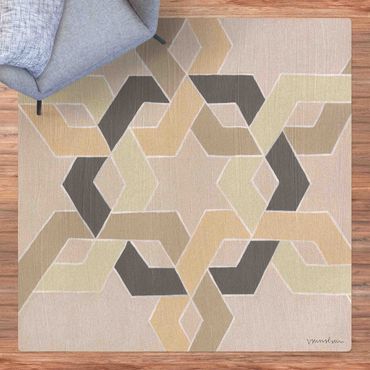 Cork mat - Delicate Oriental Star Pattern - Square 1:1
