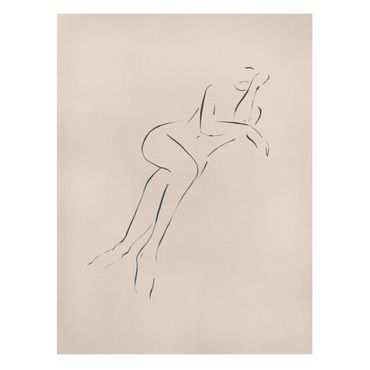 Print on canvas - Drawing Lying Nude - Portrait format 3:4