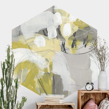 Self-adhesive hexagonal pattern wallpaper - Lemons In The Mist I