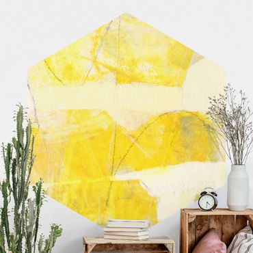 Self-adhesive hexagonal pattern wallpaper - Lemon Forest In The Mountains