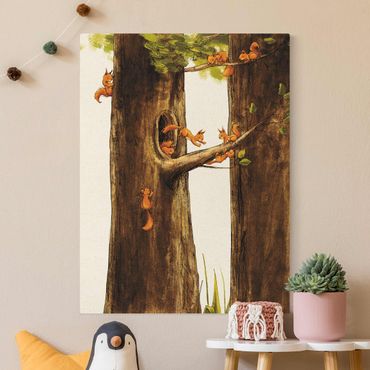 Natural canvas print - Home Of Squirrels - Portrait format 3:4