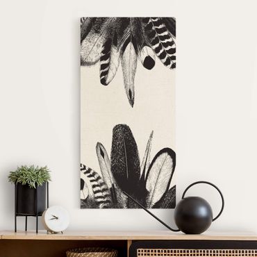 Natural canvas print - Two Feather Nests - Portrait format 1:2