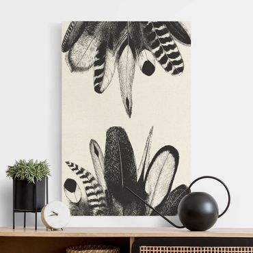 Natural canvas print - Two Feather Nests - Portrait format 2:3