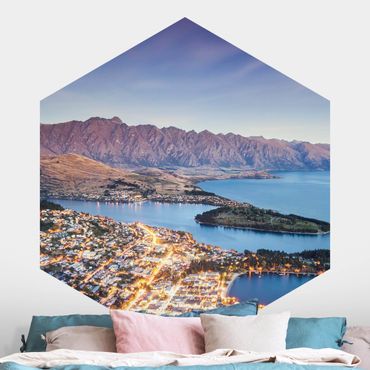 Self-adhesive hexagonal pattern wallpaper - Between Ocean And Mountains