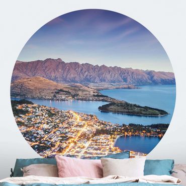 Self-adhesive round wallpaper - Between Ocean And Mountains