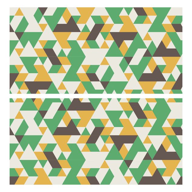 Adhesive film for furniture IKEA - Malm chest of 2x drawers - No.RY34 Green Triangles