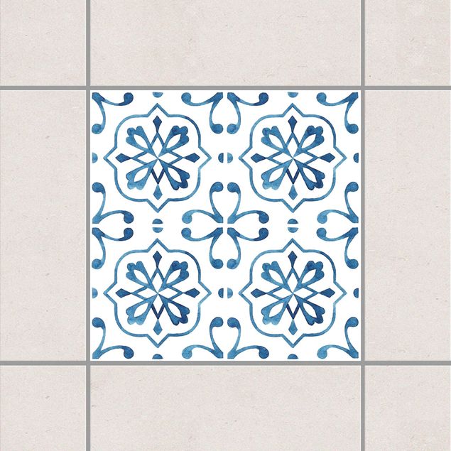Tile sticker - Blue White Pattern Series No.4