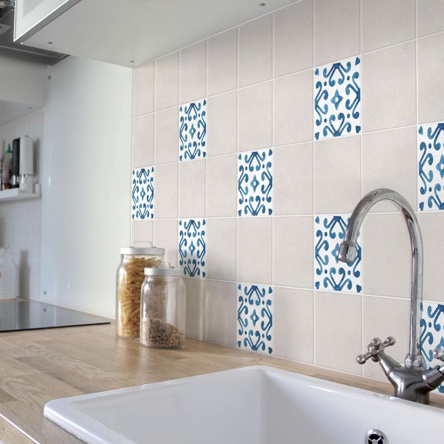 Tile sticker - Pattern Blue White Series No.7