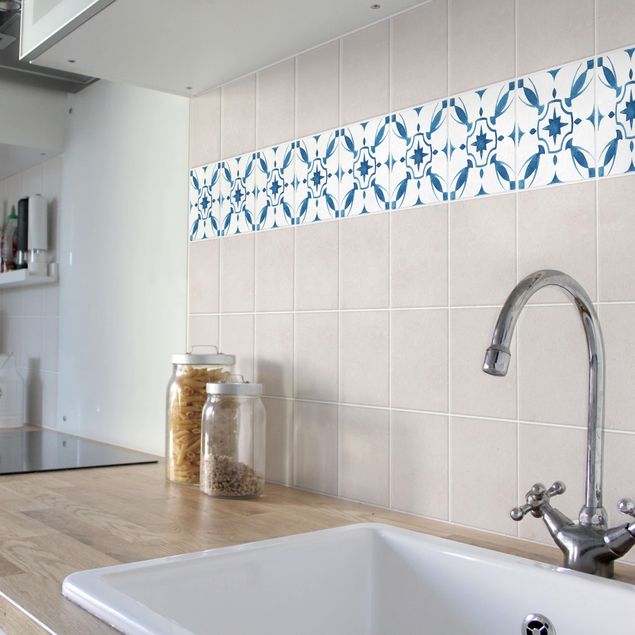 Adhesive tile border - Pattern Blue White Series No.1