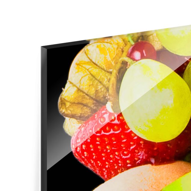 Glass print 3 parts - Colourful Exotic Fruits
