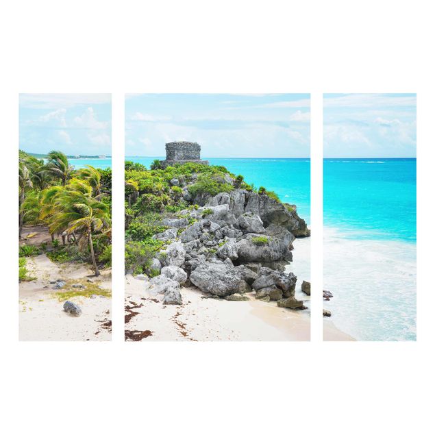 Magnettafel Glas Caribbean Coast Tulum Ruins