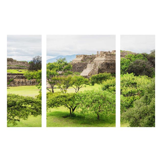Glass print 3 parts - Pyramid Of Monte Alban